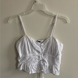 White Eyelet Lace Women's Top